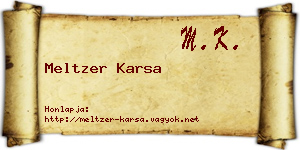 Meltzer Karsa névjegykártya